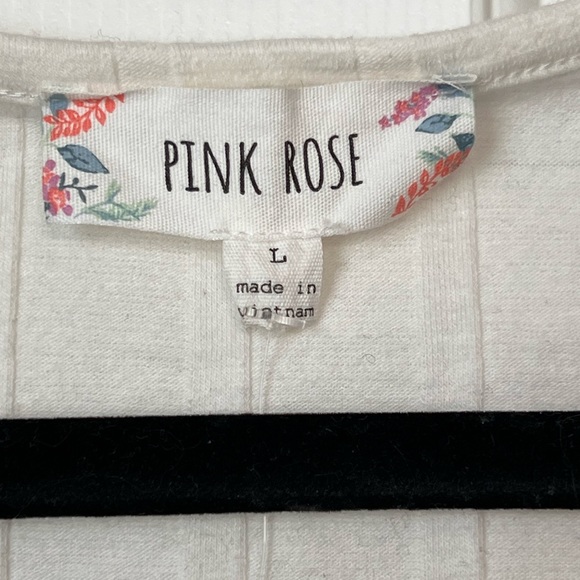 NWT Pink Rose - Ivory Crop top with buttons, Size Large - Picture 8 of 8